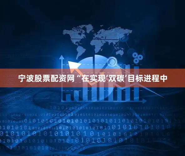 宁波股票配资网　　“在实现‘双碳’目标进程中